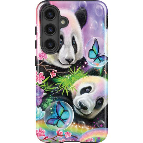Rainbow Pandas with Butterflies by Sheena Pike Galaxy S25 Impact Case
